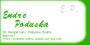 endre poduska business card